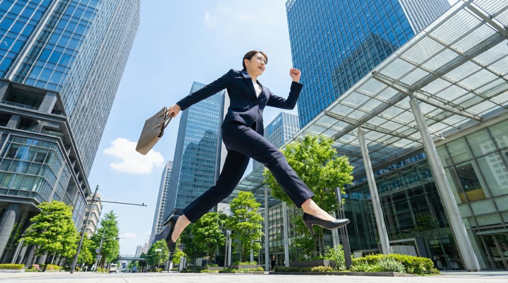 ジャンプするビジネスマン