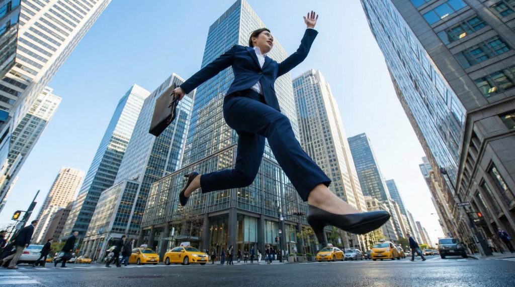 ジャンプするビジネスマン