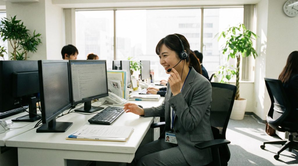 オペレーターがPCで顧客対応