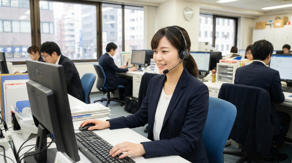 オペレーターがPCで顧客対応