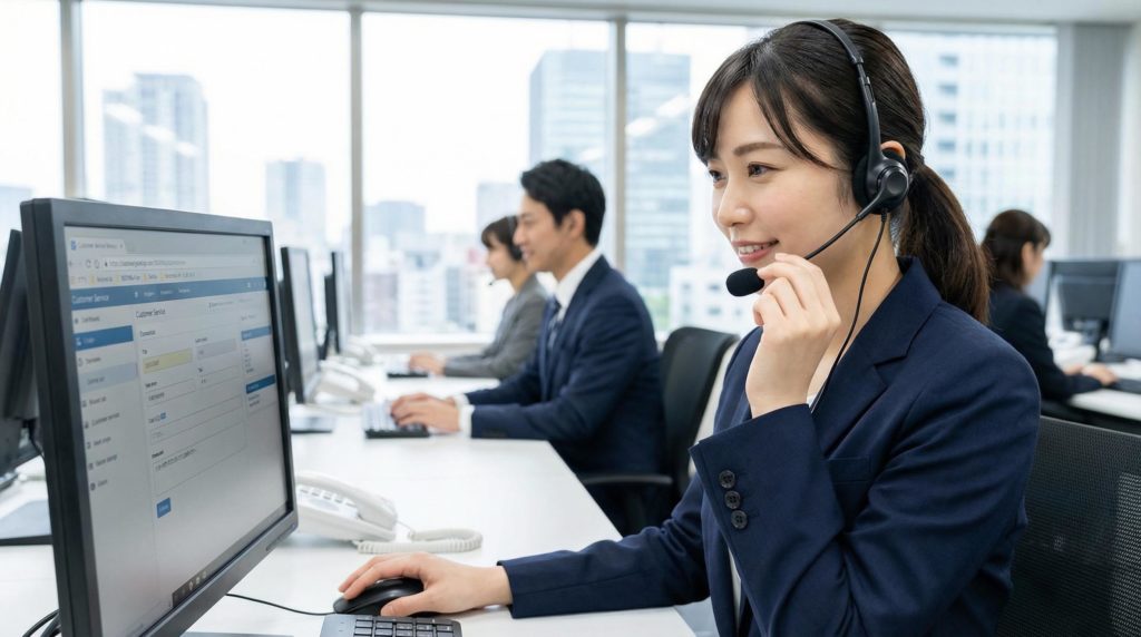 オペレーターがPCで顧客対応