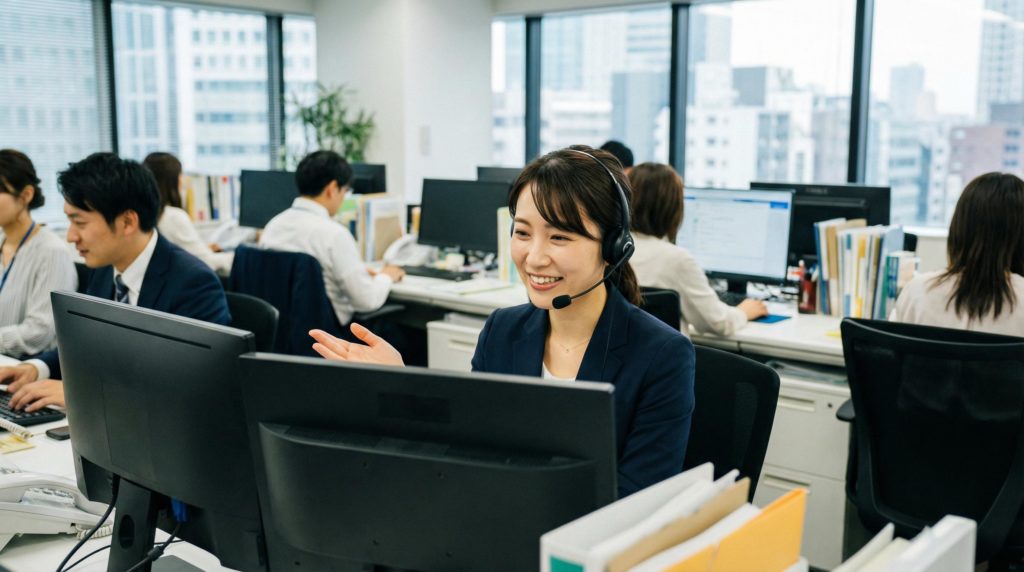 オペレーターがPCで顧客対応