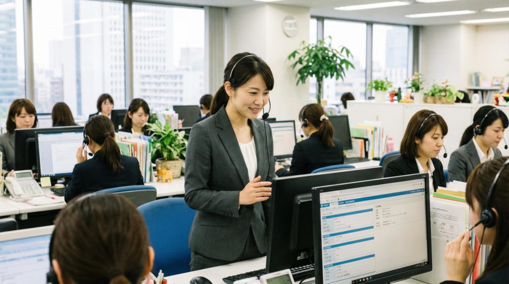 オペレーターがPCで顧客対応