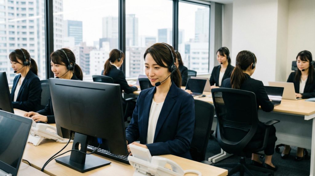 オペレーターがPCで顧客対応