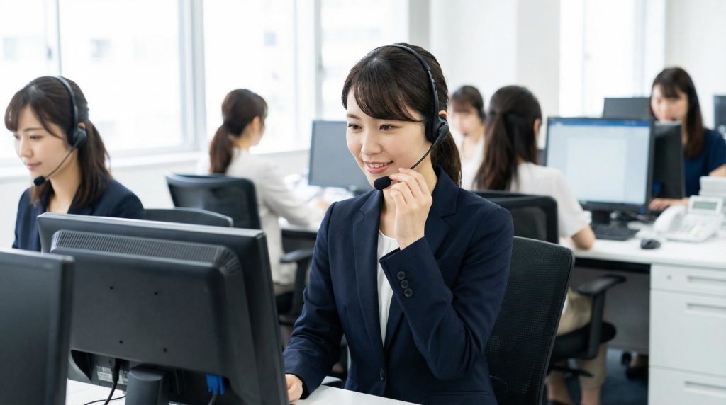 オペレーターがPCで顧客対応