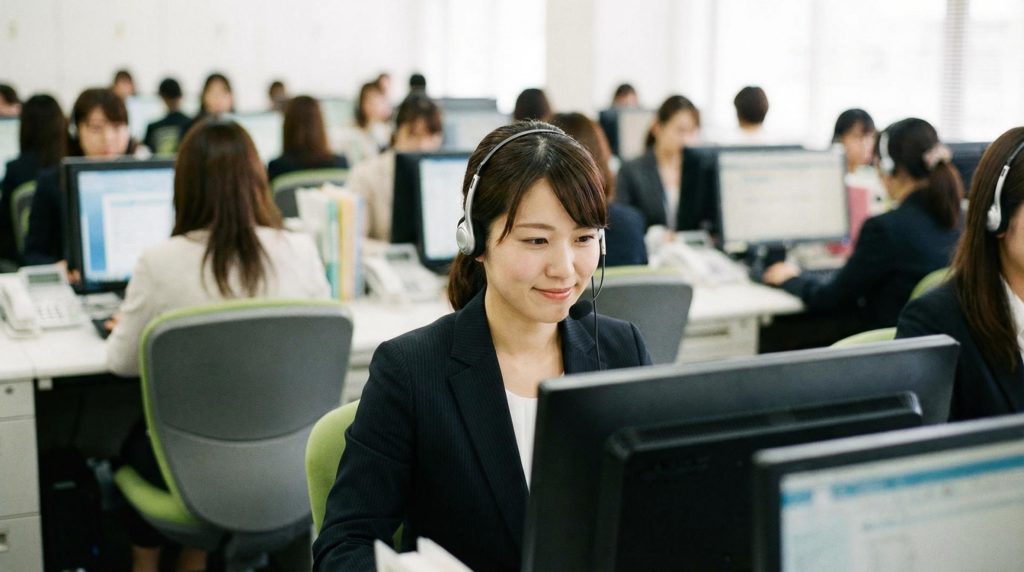 オペレーターがPCで顧客対応