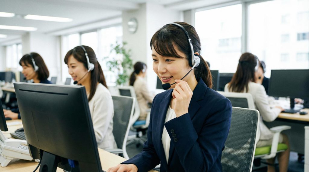 オペレーターがPCで顧客対応