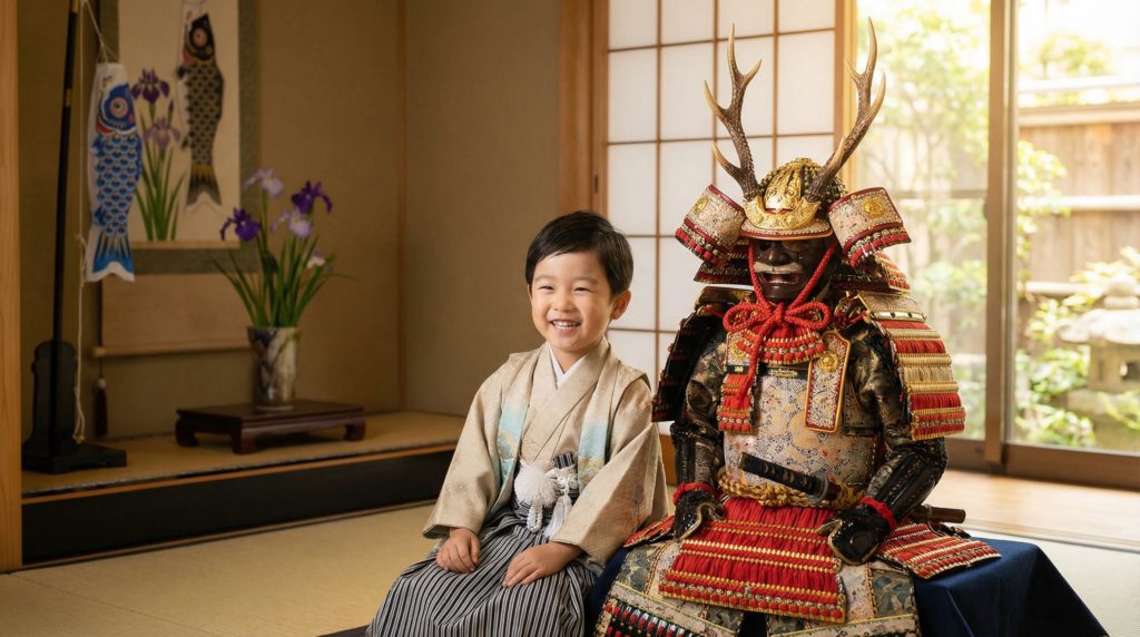 男の子と鎧兜