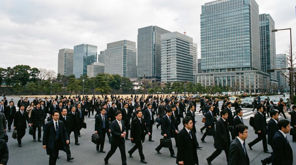 会社に通勤をする会社員