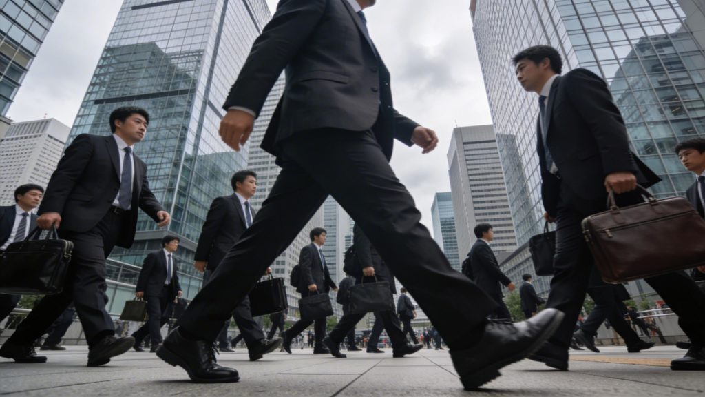 会社に出勤をするサラリーマン
