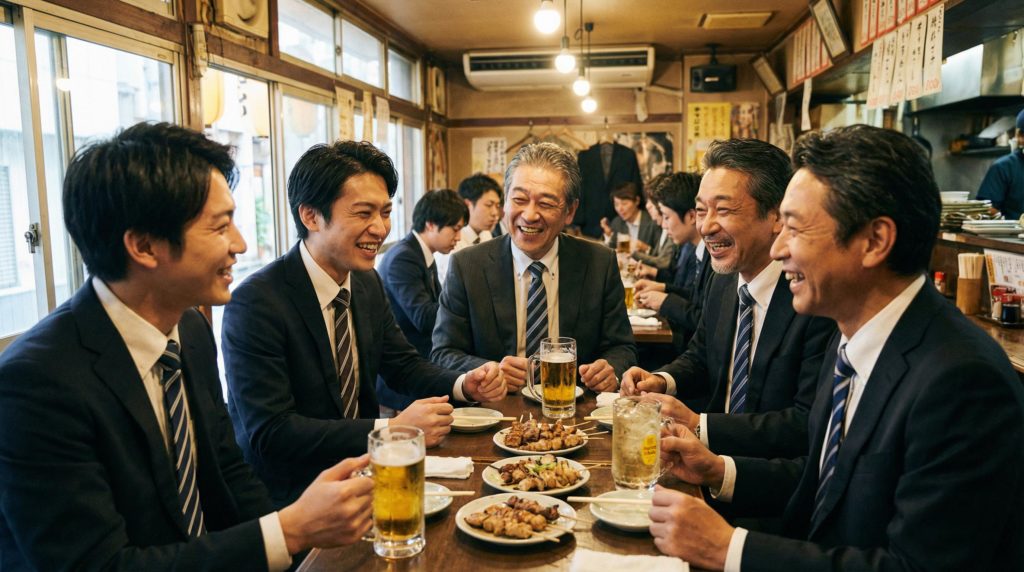 飲み会をするビジネスマン