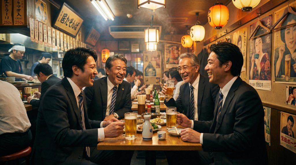 飲み会をするビジネスマン