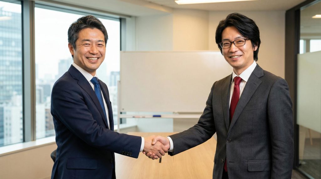 握手をするビジネスマン