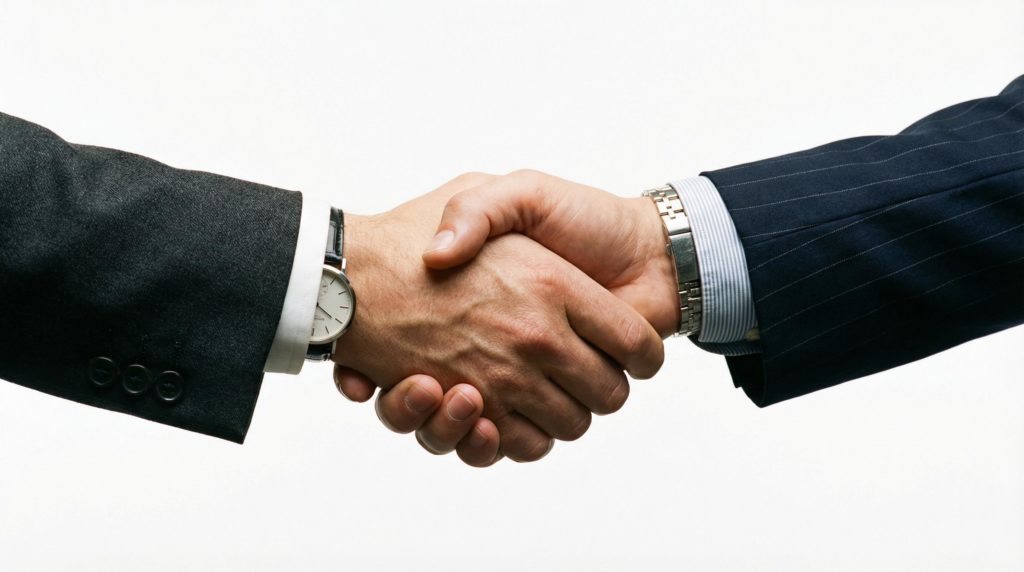 ビジネスマン同士の握手