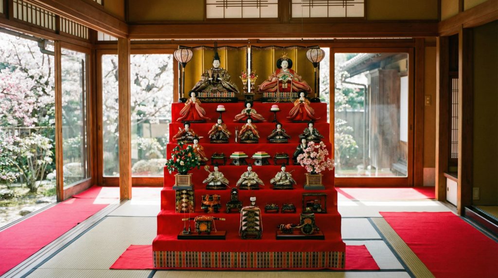 和室に飾られる雛人形
