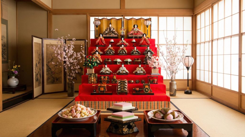 雛人形とひな祭りの料理