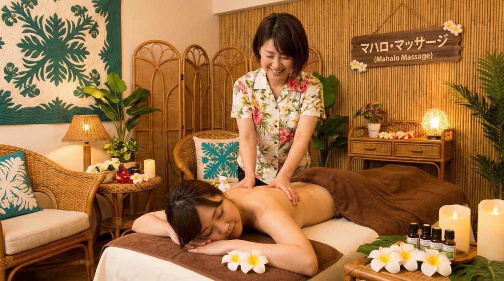 マッサージを受ける女性