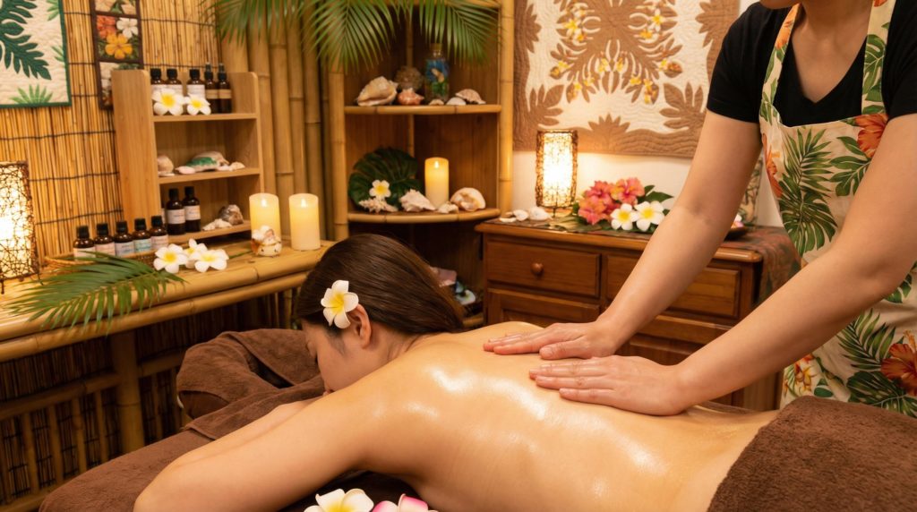 オイルマッサージを受ける女性