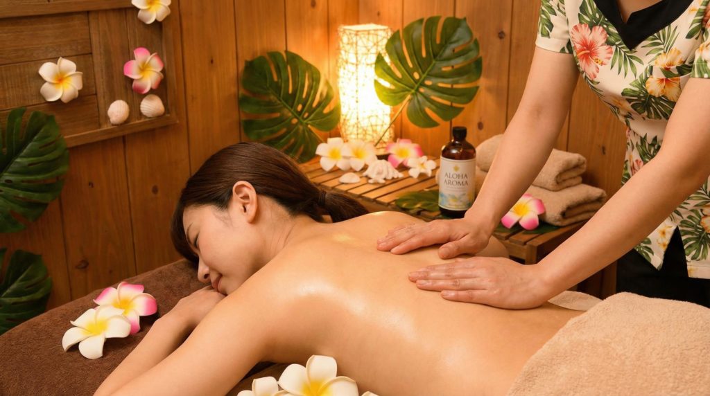 マッサージを受ける女性