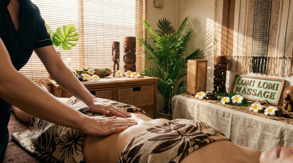 脂肪と筋肉を揉みだしている様子