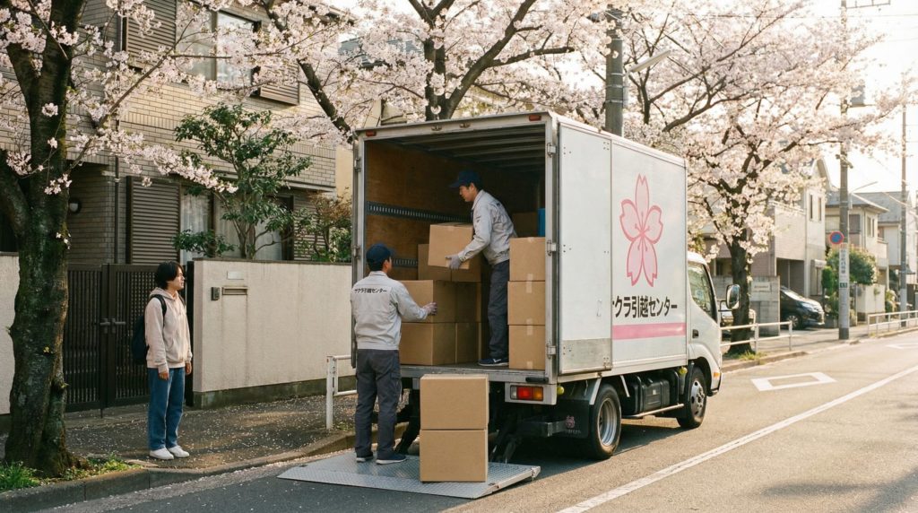 荷物を積み込む引っ越し業者