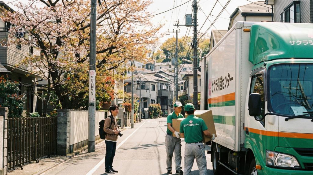 荷物を積み込む引っ越し業者