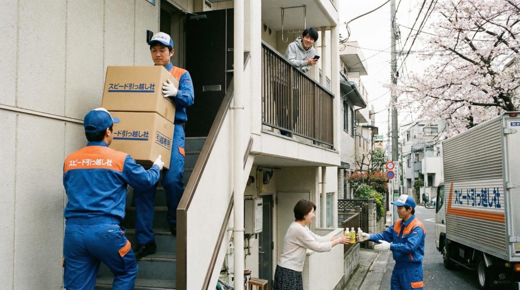 荷物を運ぶ引っ越し業者
