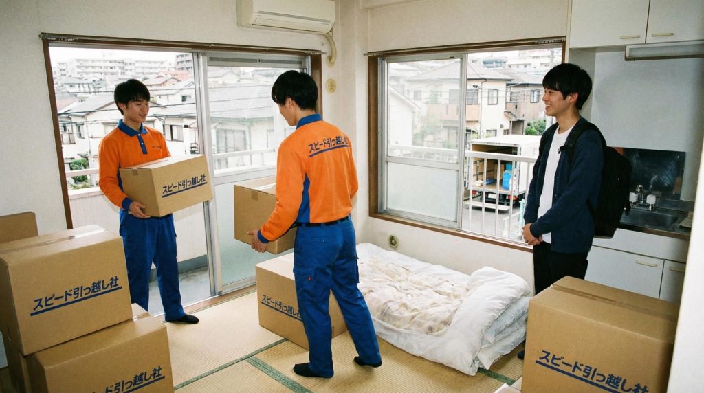 荷物を運ぶ引っ越し業者
