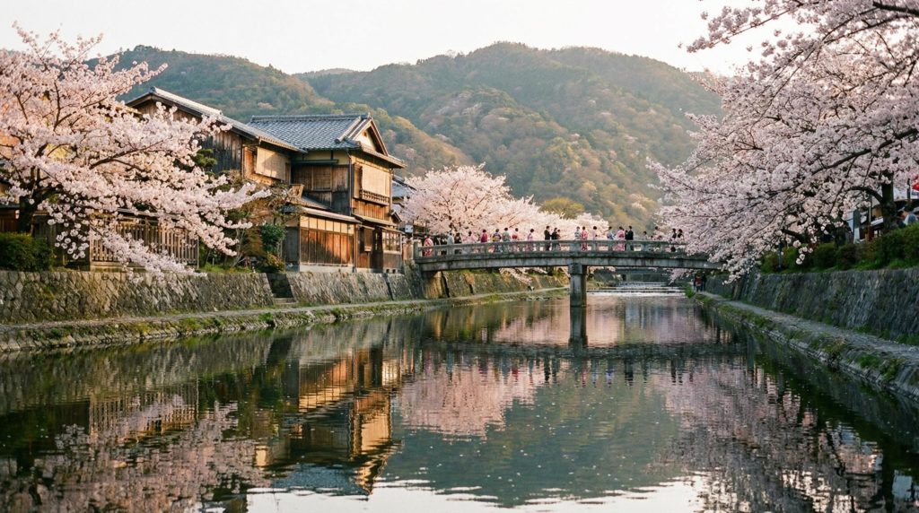 日本の風景、満開の桜
