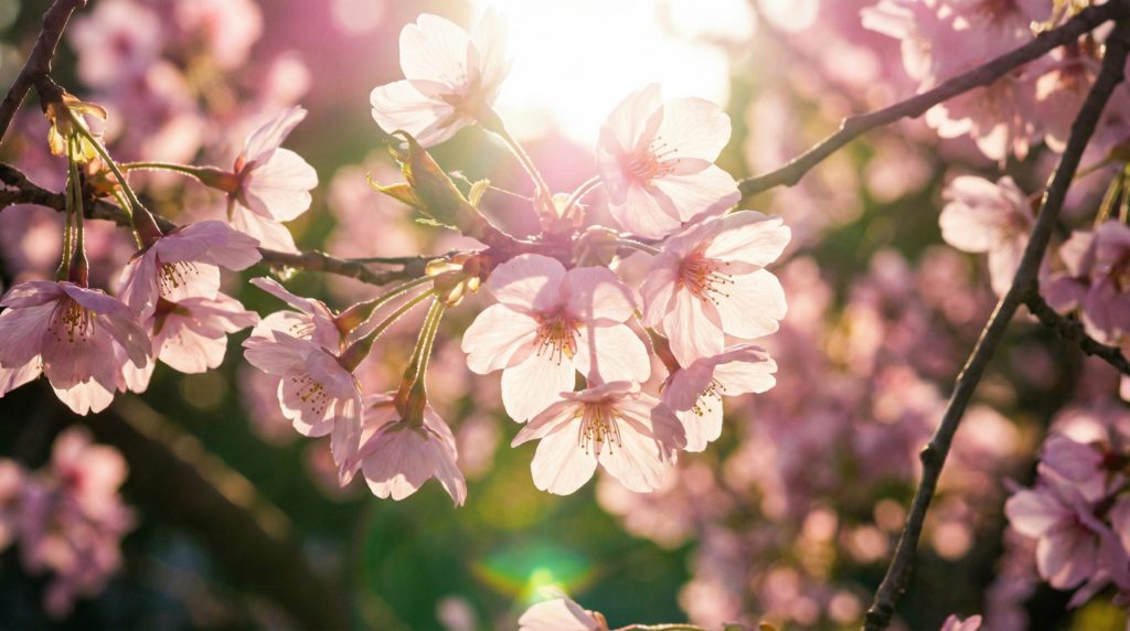 逆光の桜