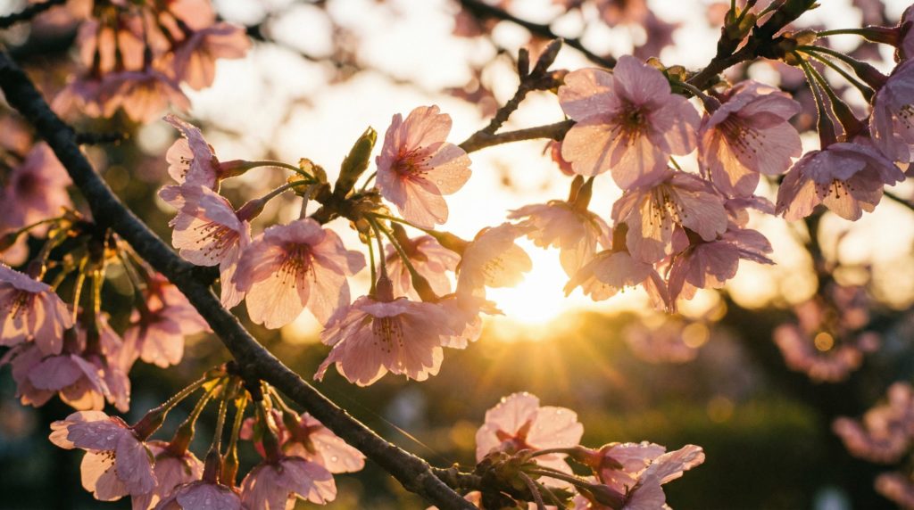 逆光の桜
